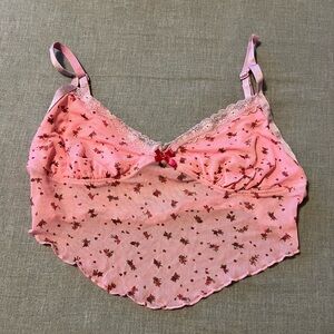 Garage small pink cropped tank top